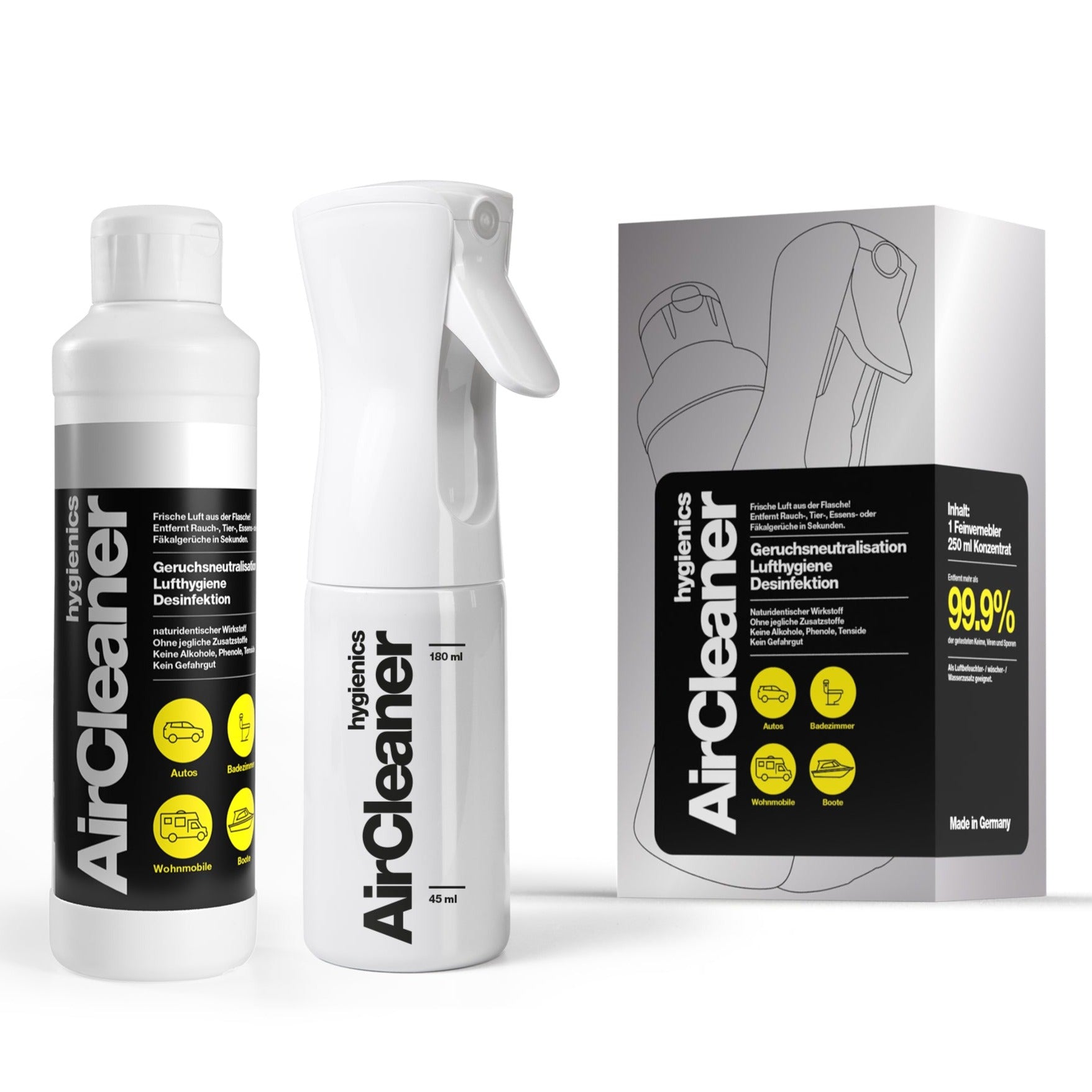 AirCleaner Starter-Set mit Wirkstoffflasche und Ultrafein-Vernebler